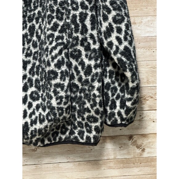 Lands End Womens 2X Leopard Print Zip Up Fleece Jacket with Zip Pockets - Picture 4 of 13